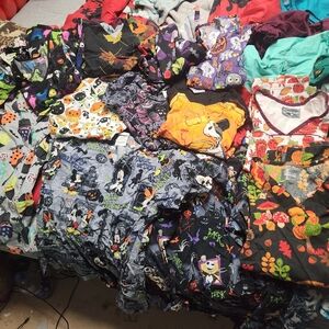 Colorful Halloween Themed Scrub Tops  Collection And Fall